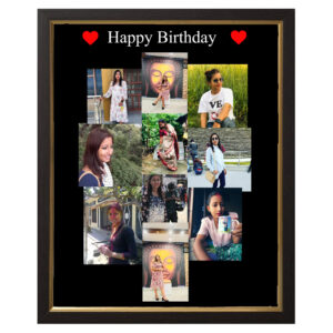 Photo Collage with Frame A4 size for Happy Birthday Love