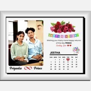 A4 White Photo Frame with calendar