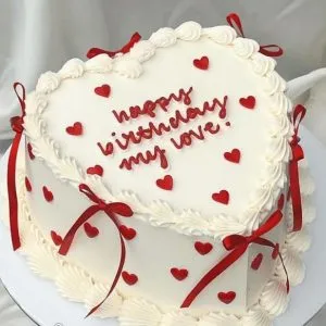 2 pound heart shape ribbon cake