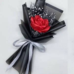 1 Rose Handmade Bouquet Gift (Crimson Onyx)